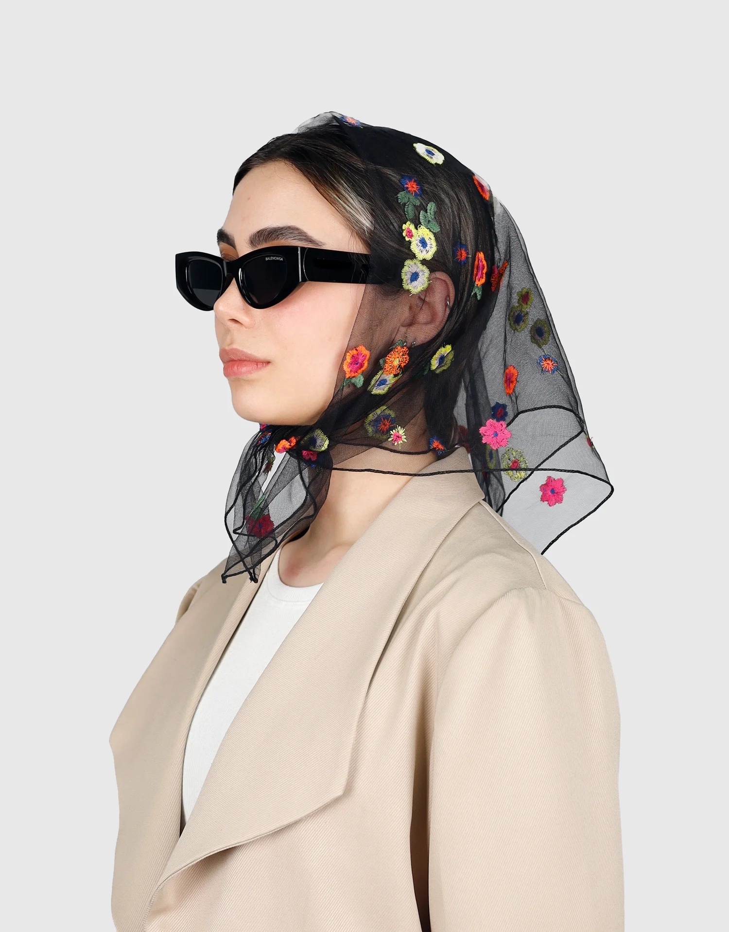 مینی اسکارف گل رنگی - تصویر دوم
